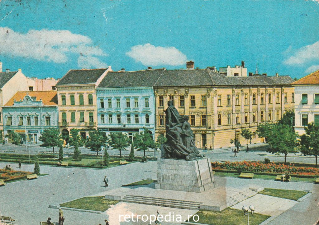 Piața Avram Iancu Arad 1972 vedere panoramică centrul istoric
