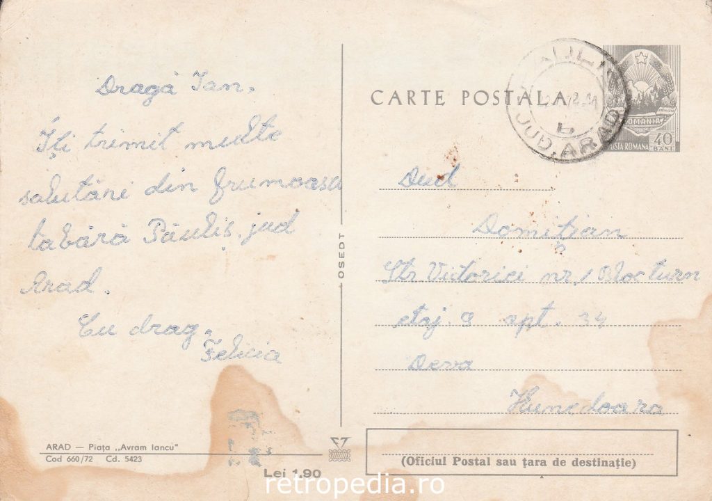 Piața Avram Iancu Arad 1972 vedere panoramică centrul istoric verso