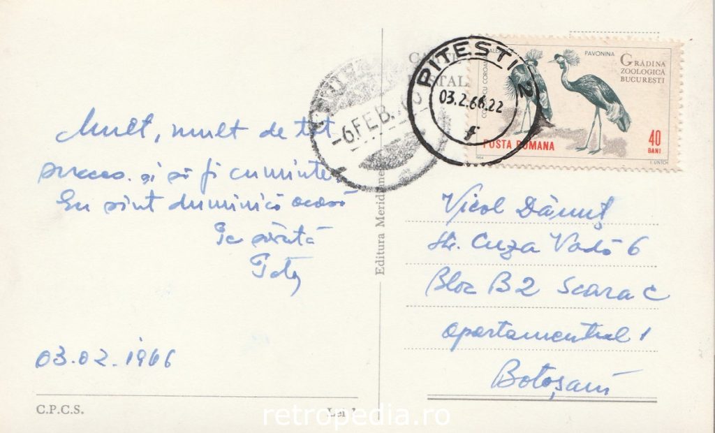 Centrul orașului Pitești 1966 blocuri noi și bulevarde largi, verso