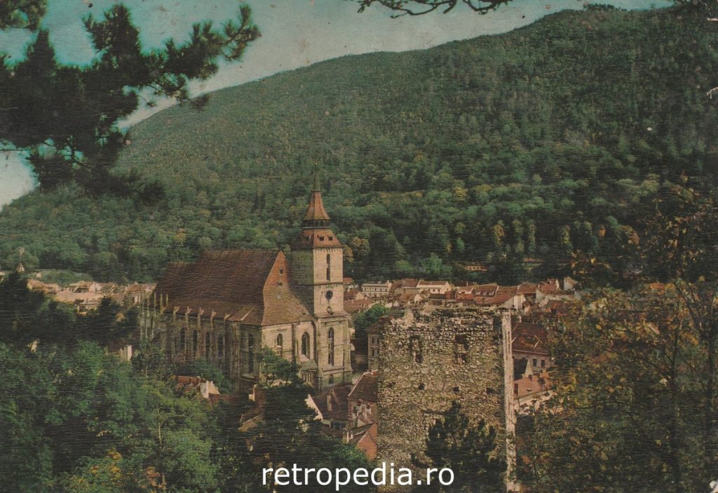 Biserica Neagră din Brașov în anul 1961 fotografie alb-negru, fata